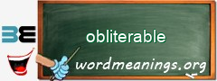 WordMeaning blackboard for obliterable